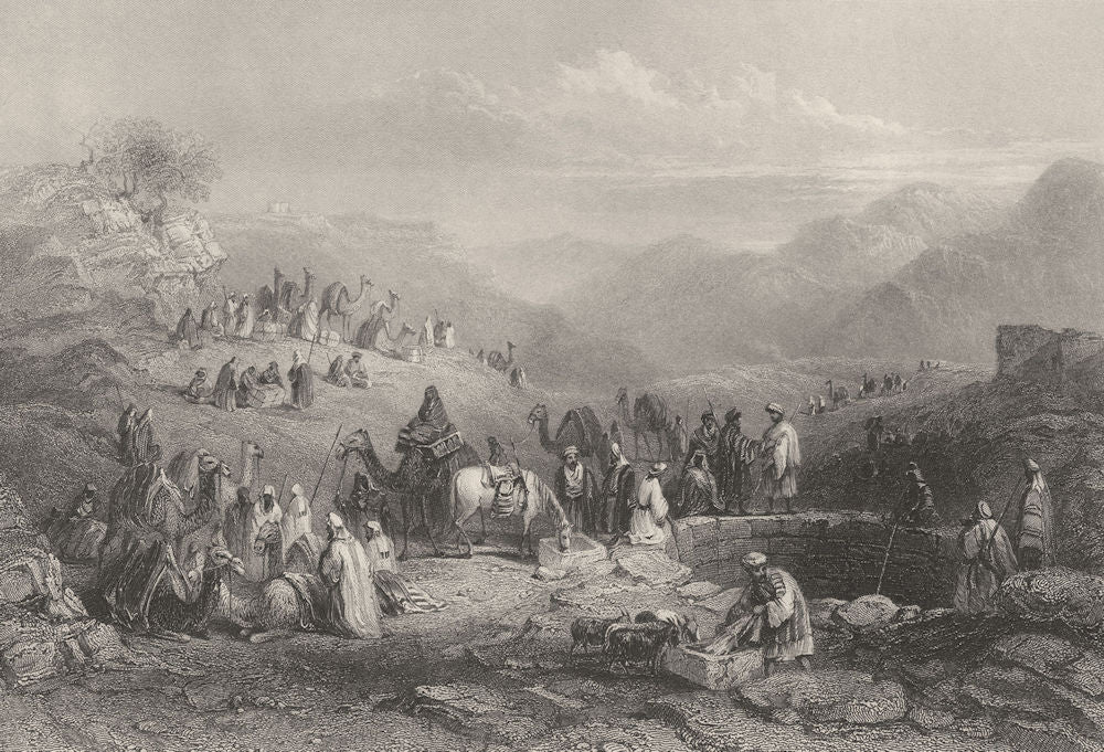 ISRAEL. Palestine. Emmaus. Well Rd Jaffa Jerusalem.  1847 old antique print